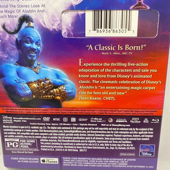 Aladdin Blu-ray DVD And Digital Copy 2019 With Case - Picture 6 of 14